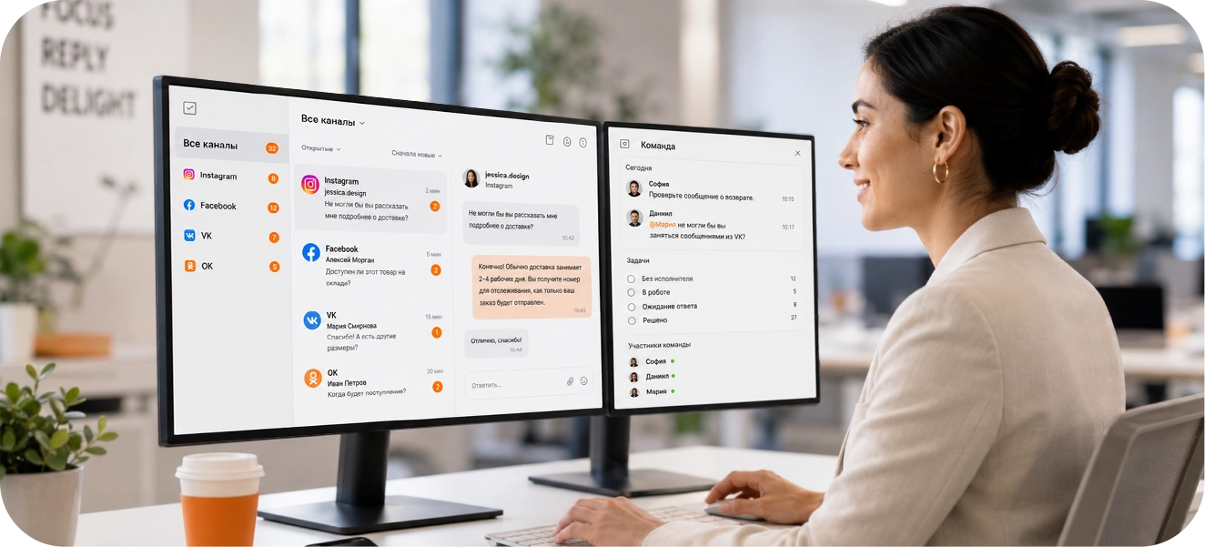 Messages — unified communication center from all social networks