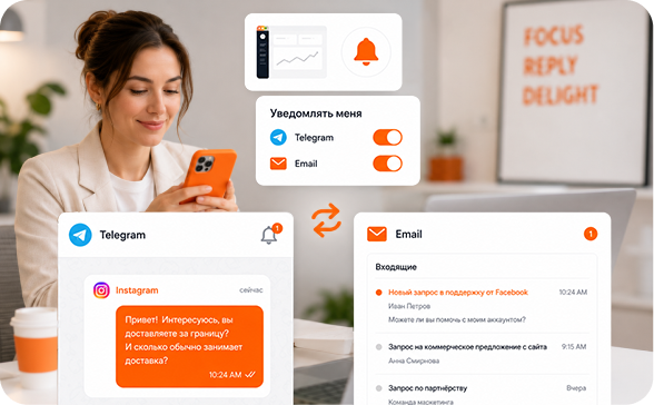 Notifications in Telegram and email